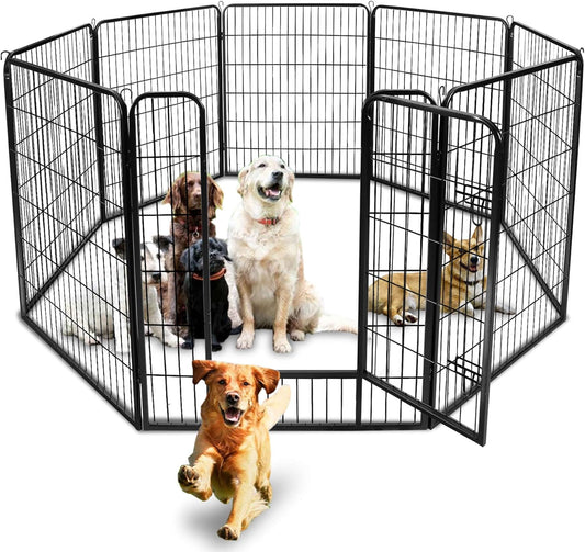 Dog Fences for the Yard, Camping, Dog Pens Outdoor, Dog Pen Indoor, 8 Panels Dog Playpen for Small/Medium/Dogs, 40 Inch Height Pet Exercise Pen for Rabbit/Puppy/Small Animals