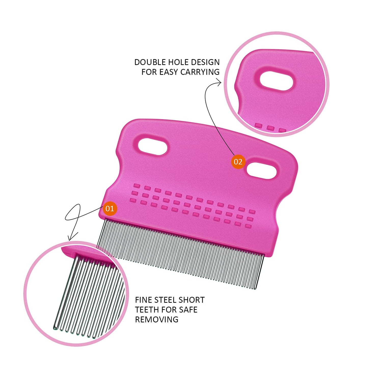 6 Pieces Pet Lice Combs Dog Grooming Flea Comb Cat Tear Stain Comb for Removal Dandruff, Hair Stain, Nit