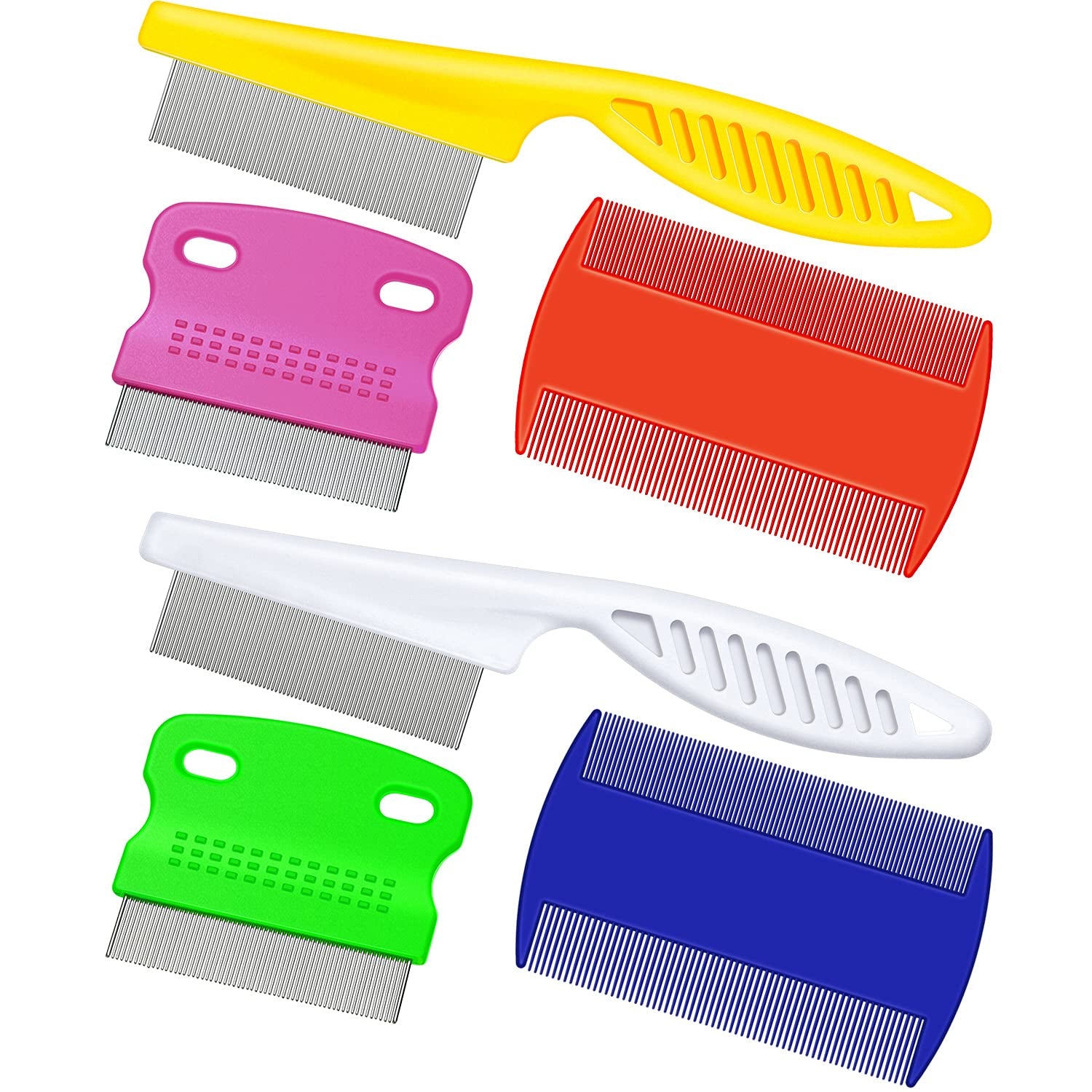 6 Pieces Pet Lice Combs Dog Grooming Flea Comb Cat Tear Stain Comb for Removal Dandruff, Hair Stain, Nit